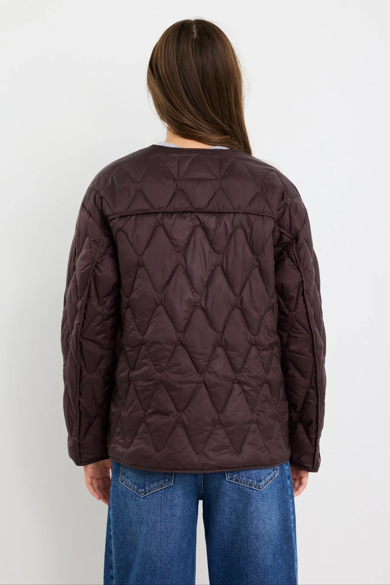 Frankly Boxy Snap Front Collarless Quilted Puffer Jacket - Salt & Sand Clothing
