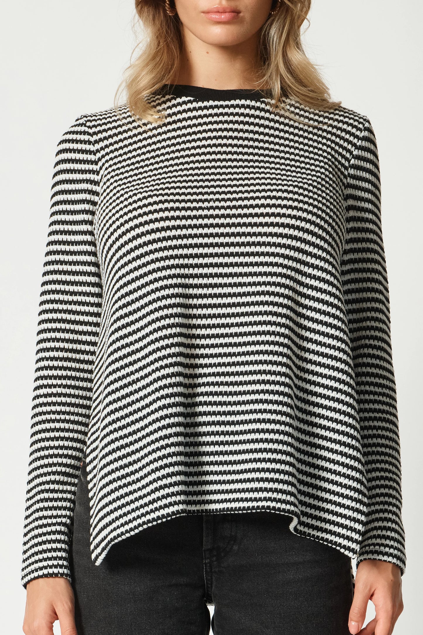 Willa Stripe Long Sleeve Knit Top - BF Friendly