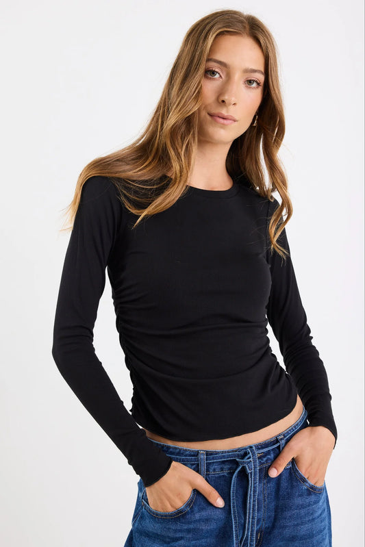 Muster Stretch Rouched Side Crew Top - Salt & Sand Clothing