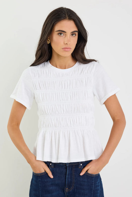 Neat Shirred Detail SS Tee - Salt & Sand Clothing