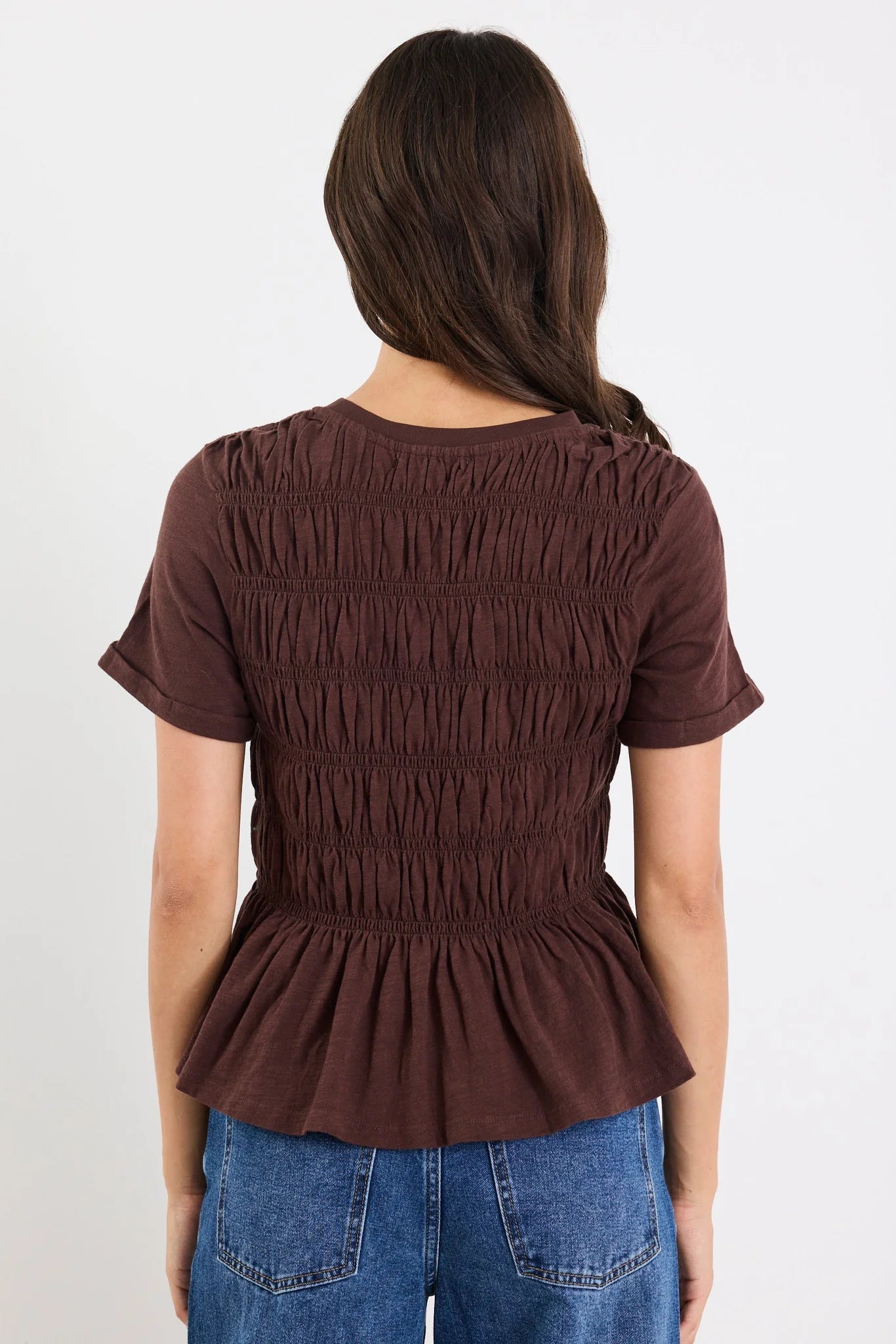 Neat Shirred Detail SS Tee - Salt & Sand Clothing