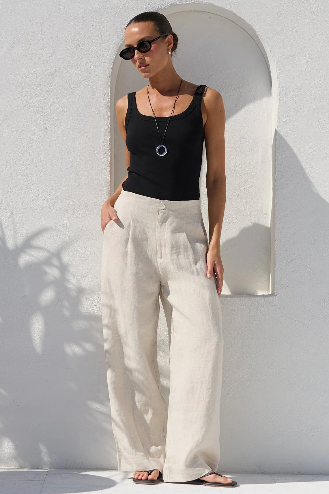 Curator Pleat Front Wide Leg Pants - Salt & Sand Clothing