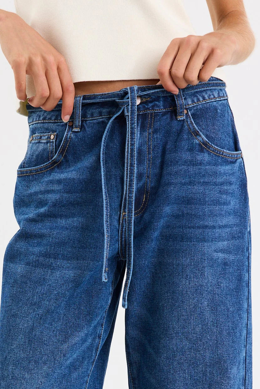 Campus Tie Waist Barrel Jean - Salt & Sand Clothing