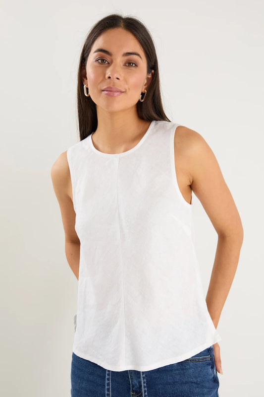 Shoreline Linen Bias Sleeveless Shell Top