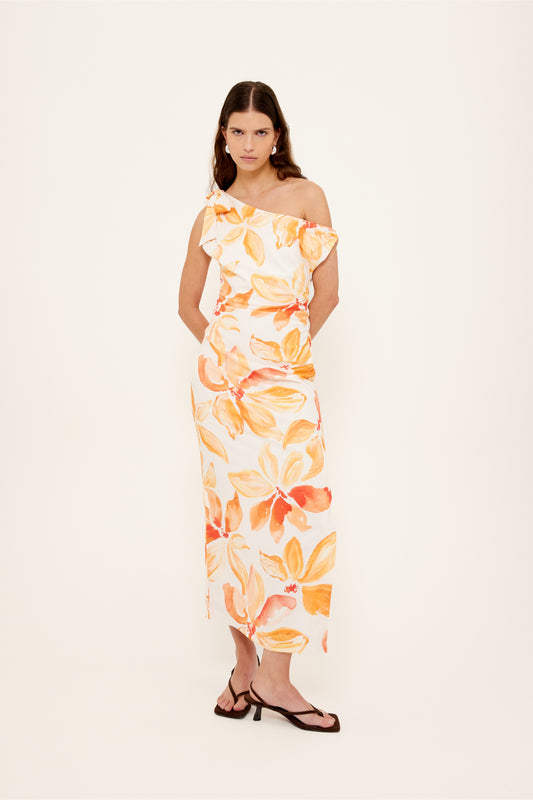 Solana Asym Midi Dress