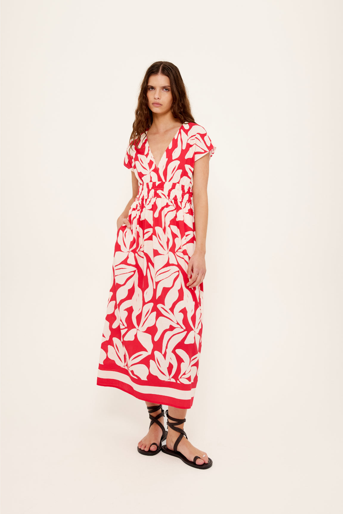 Serata Shirred Midi Dress - Salt & Sand Clothing