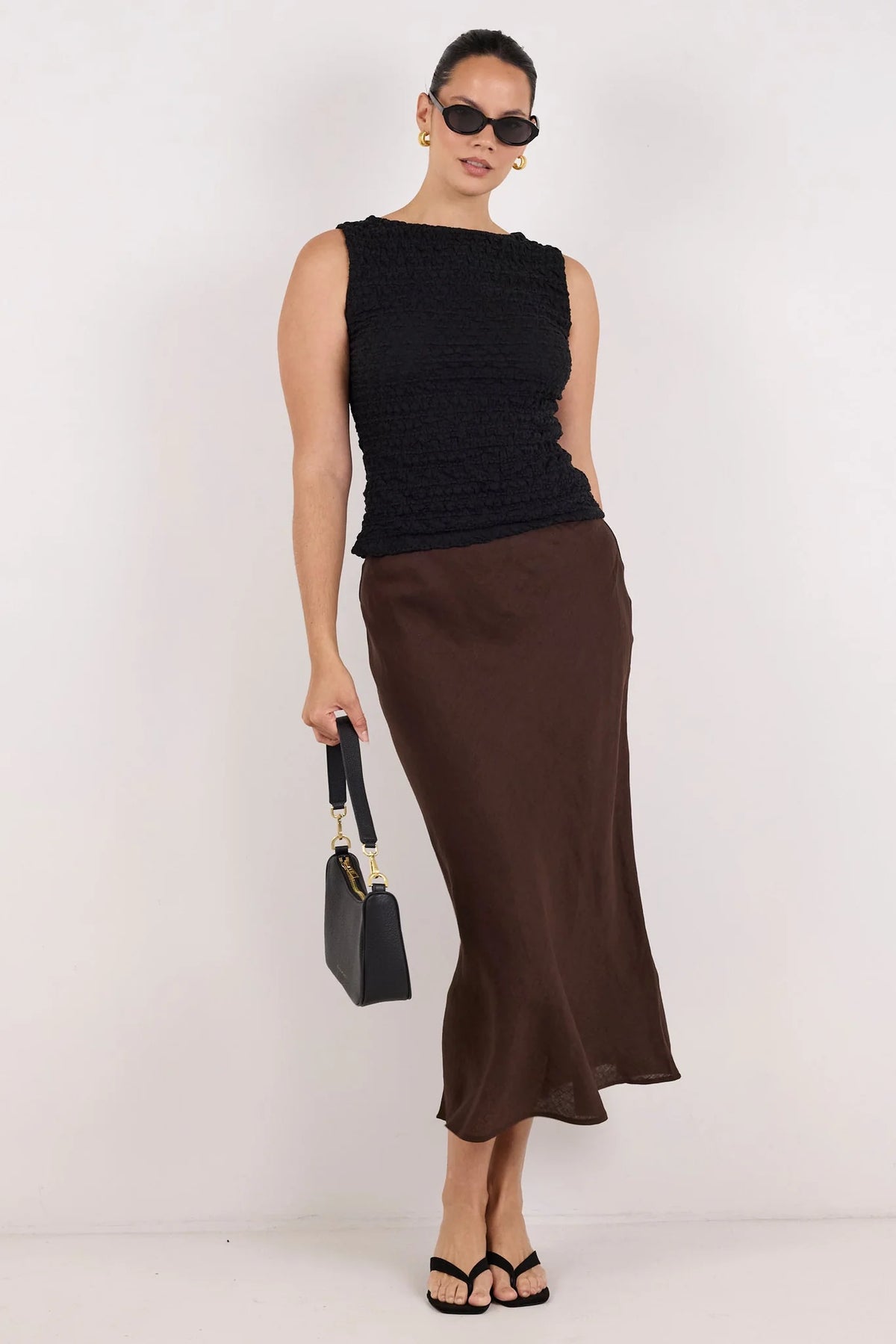 Bliss Linen Bias Midi Skirt - Salt & Sand Clothing