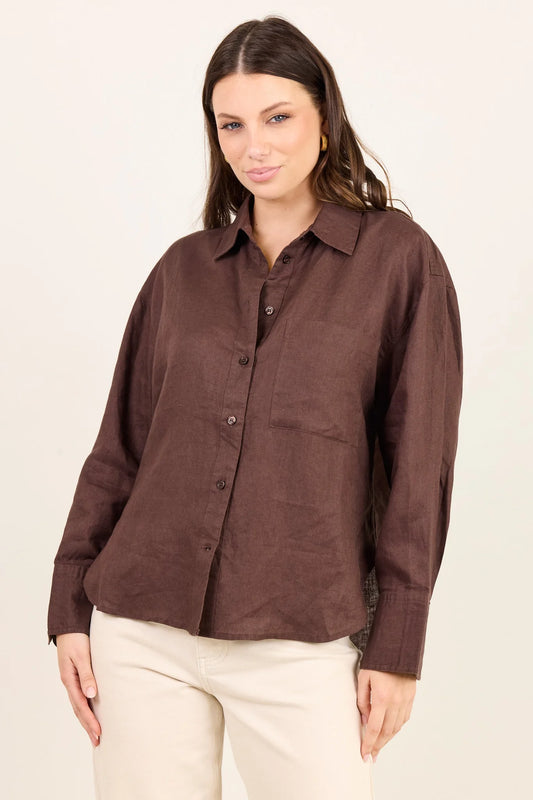 Uplifted Linen Oversized Shirt