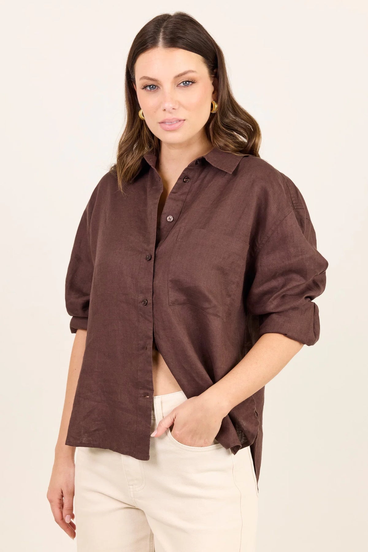Uplifted Linen Oversized Shirt