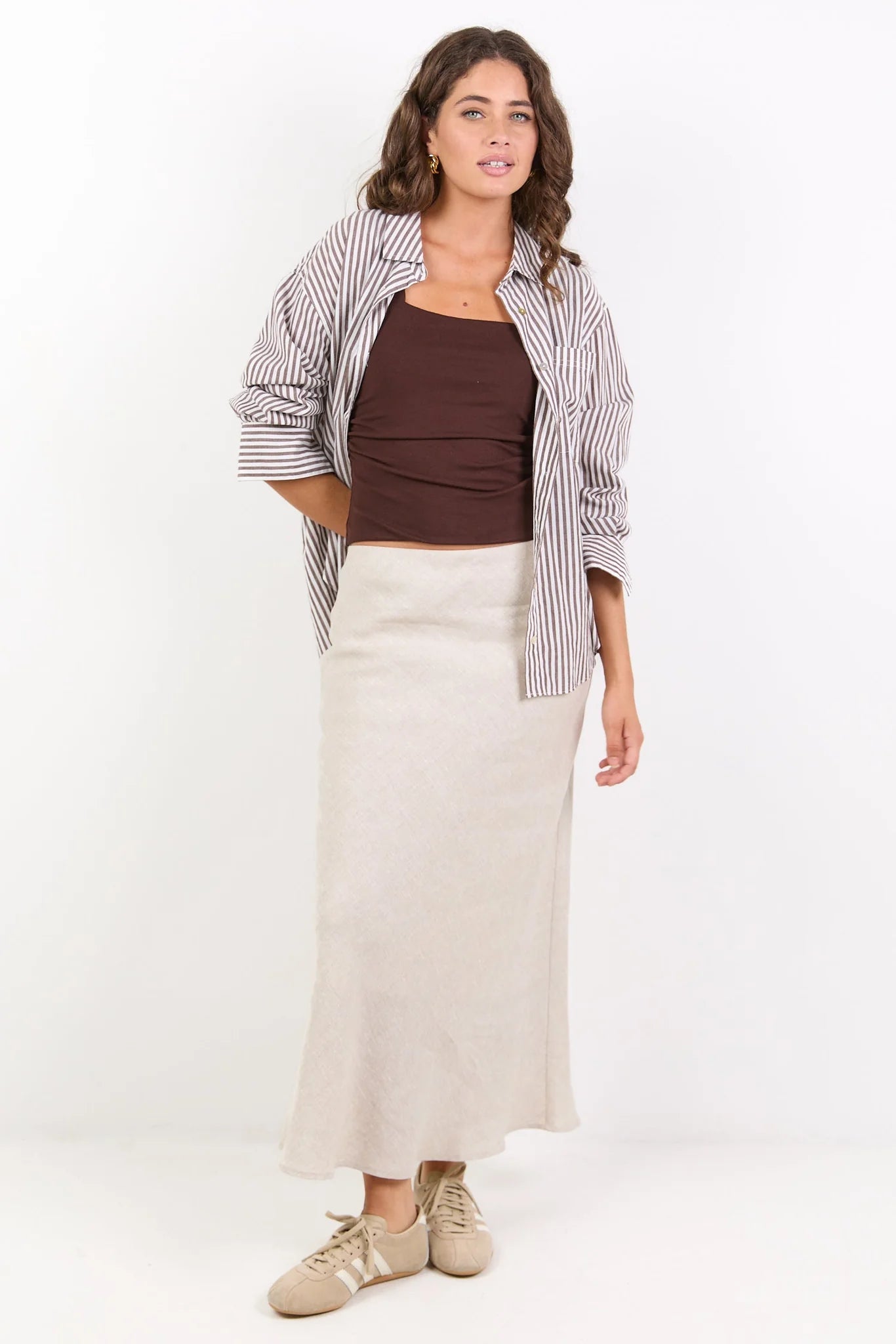 Bliss Linen Bias Midi Skirt - Salt & Sand Clothing