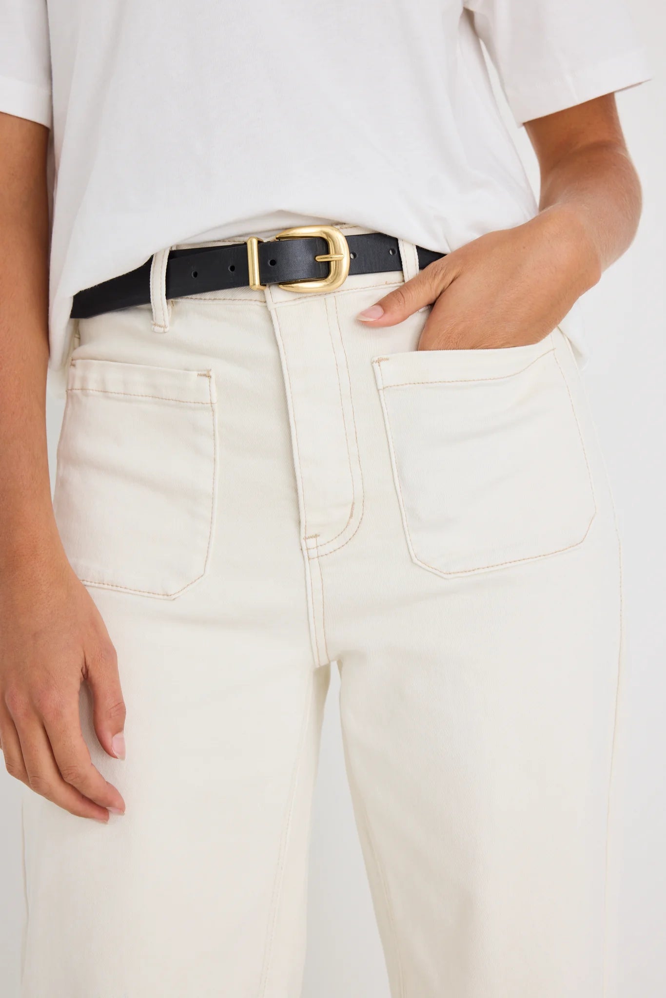 Zoey High Rise Wide Leg Pocket Jean