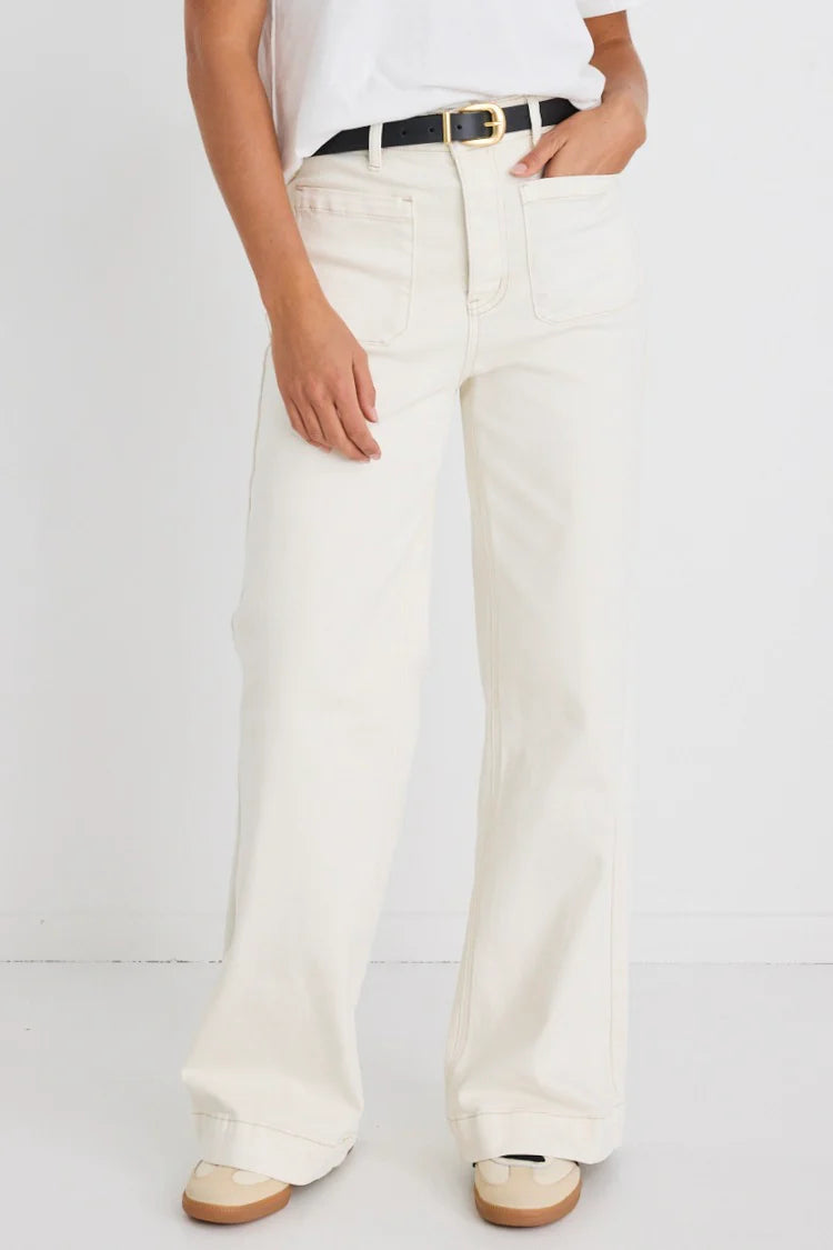 Zoey High Rise Wide Leg Pocket Jean