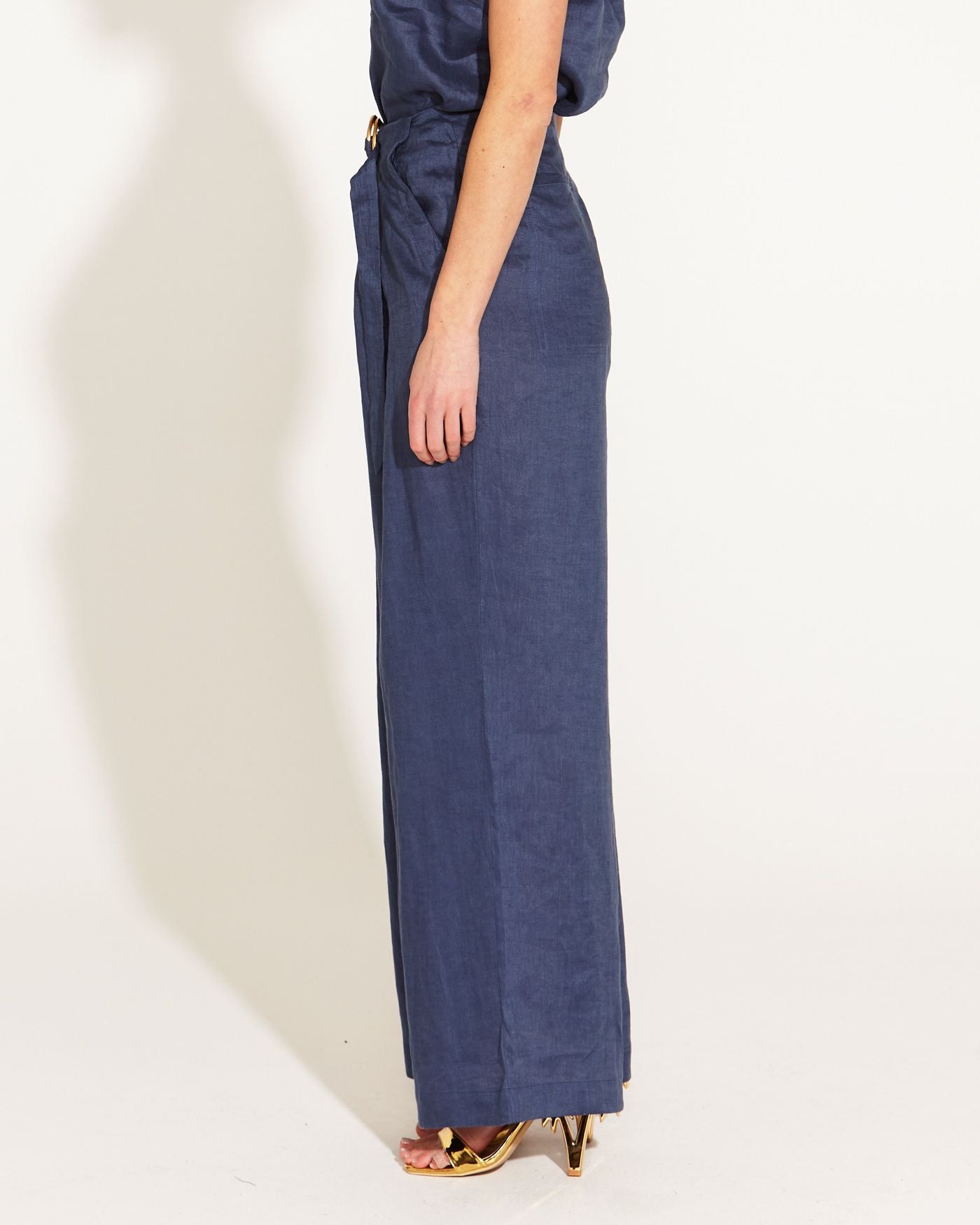 A Walk In The Park High Waisted Belted Wide Leg Pant